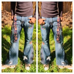 UPCYCLED Blue Bell bottom Jeans